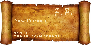 Popu Perenna névjegykártya